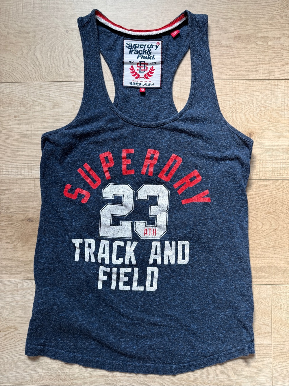VINTAGE SUPERDRY Navy Racerback Tank Top | Navy Blue | Small | Unisex | Rare